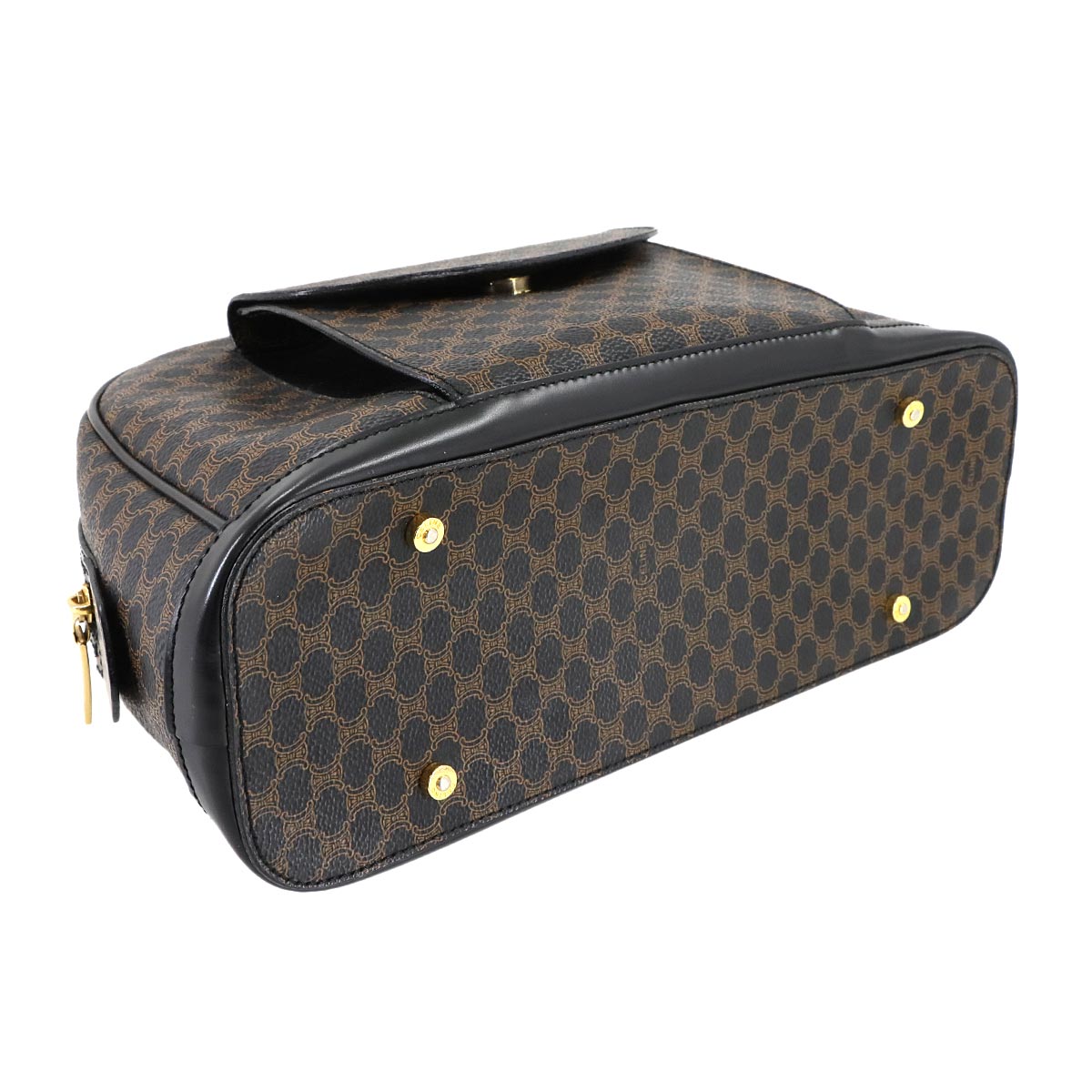 Macadam Hand Bag PVC Leather Black Brown Purse