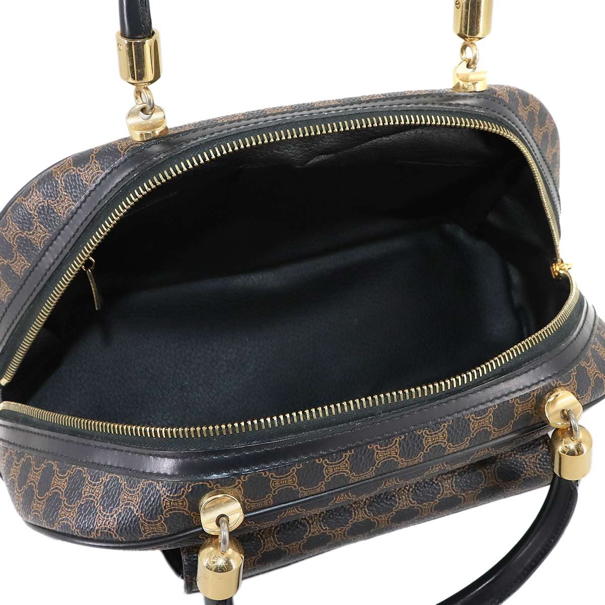 Macadam Hand Bag PVC Leather Black Brown Purse