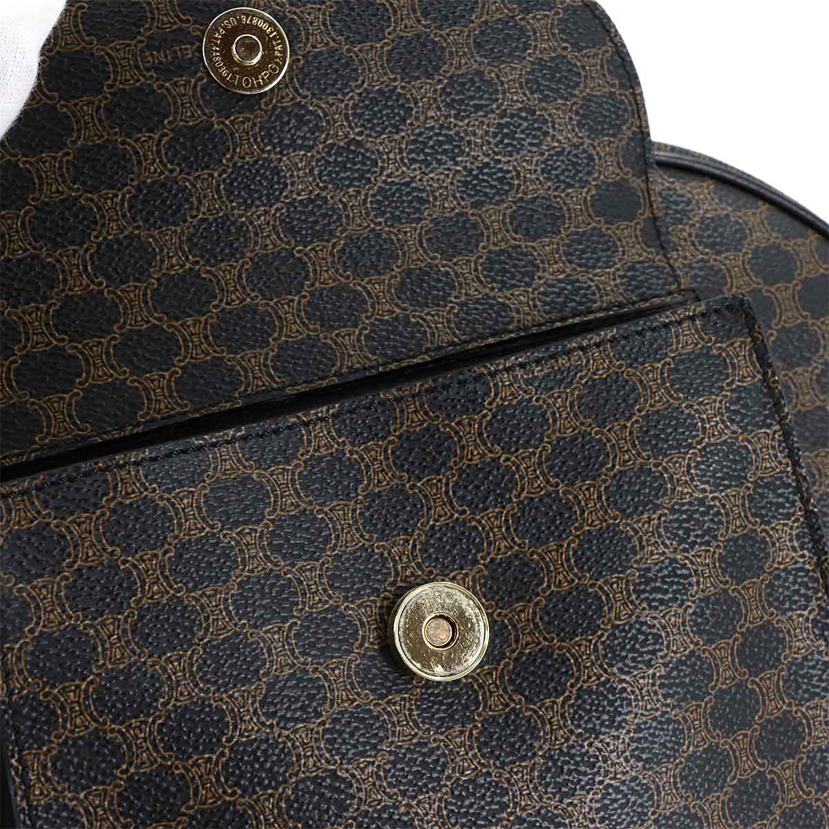 Macadam Hand Bag PVC Leather Black Brown Purse