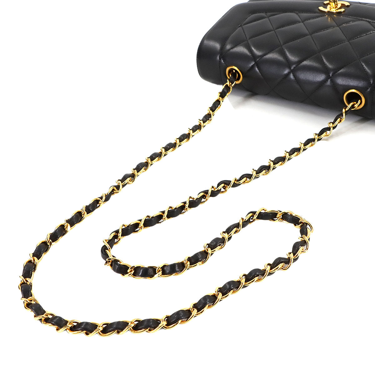 Diana Matelasse 22 Chain Shoulder Bag Leather A01164 Vintage