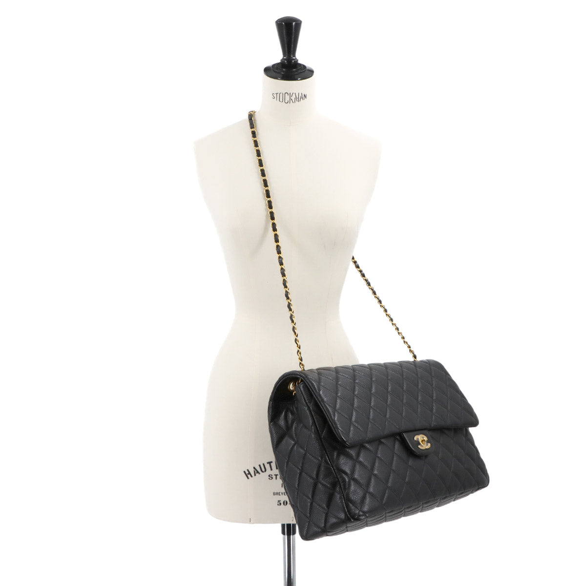 Matelasse 40 Chain Shoulder Bag Leather Black Purse