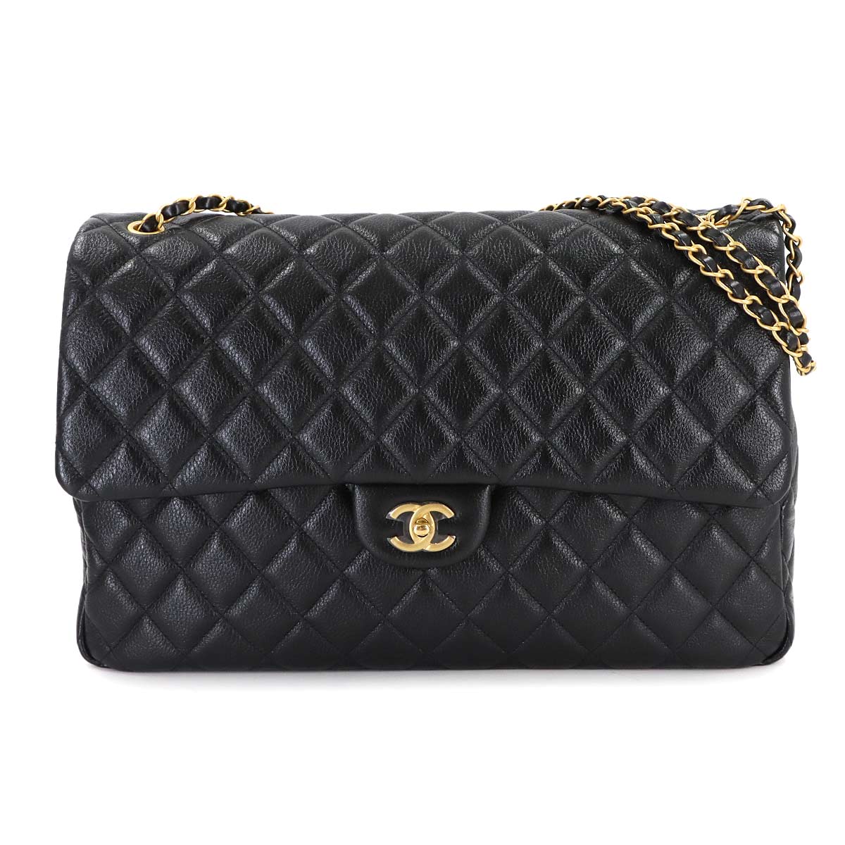Matelasse 40 Chain Shoulder Bag Leather Black Purse