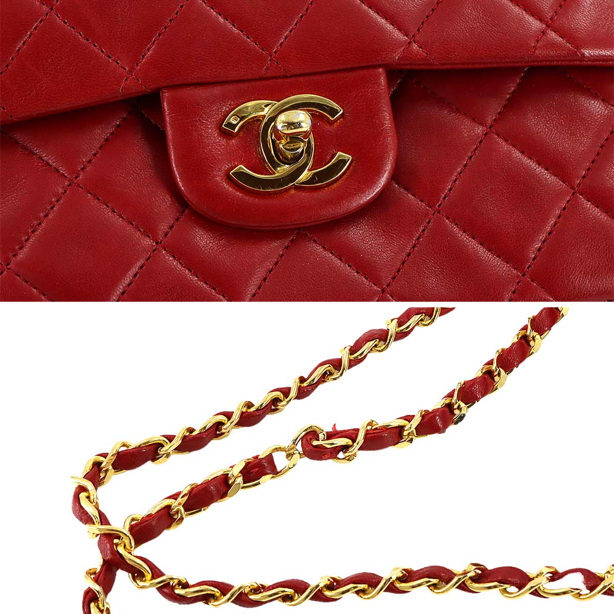Matelasse 25 Chain Shoulder Bag Leather Red A01112 11.12