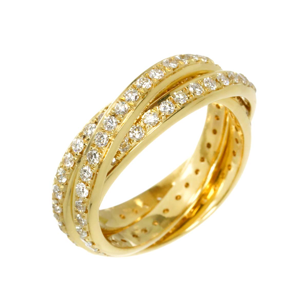 Diamond 1.40ct Ring 18K YG Yellow Gold 750 size5.5-5.75(US)