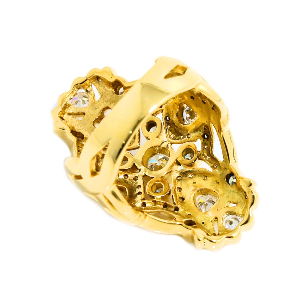 Diamond 1.61ct Ring 18K YG Yellow Gold 750 Size6(US)