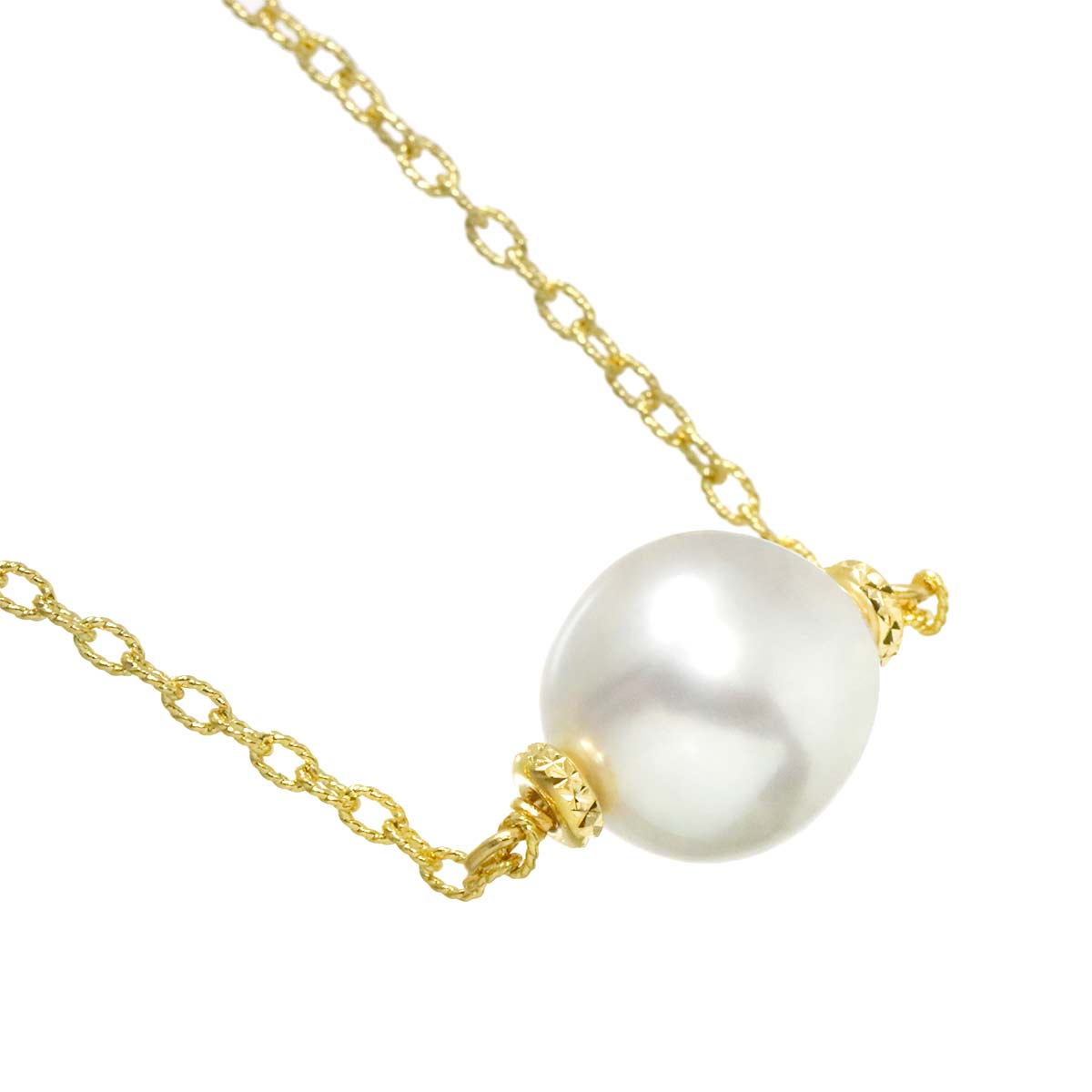 South Sea pearl 9.6mm Necklace 18K K18 YG Yellow Gold 750