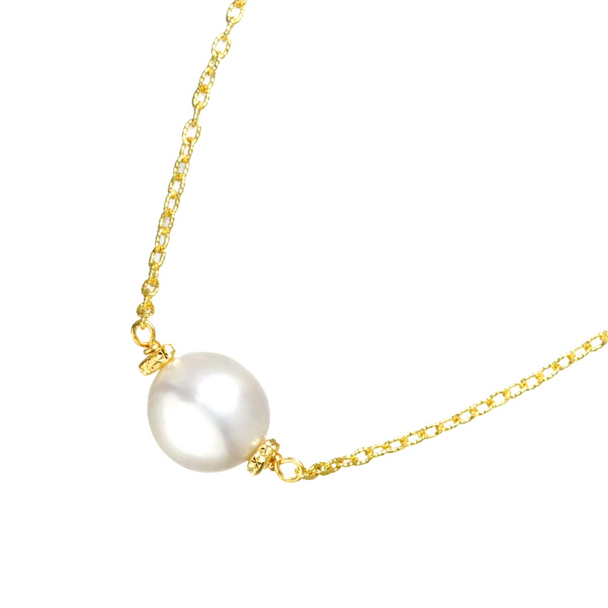 South Sea pearl 9.6mm Necklace 18K K18 YG Yellow Gold 750