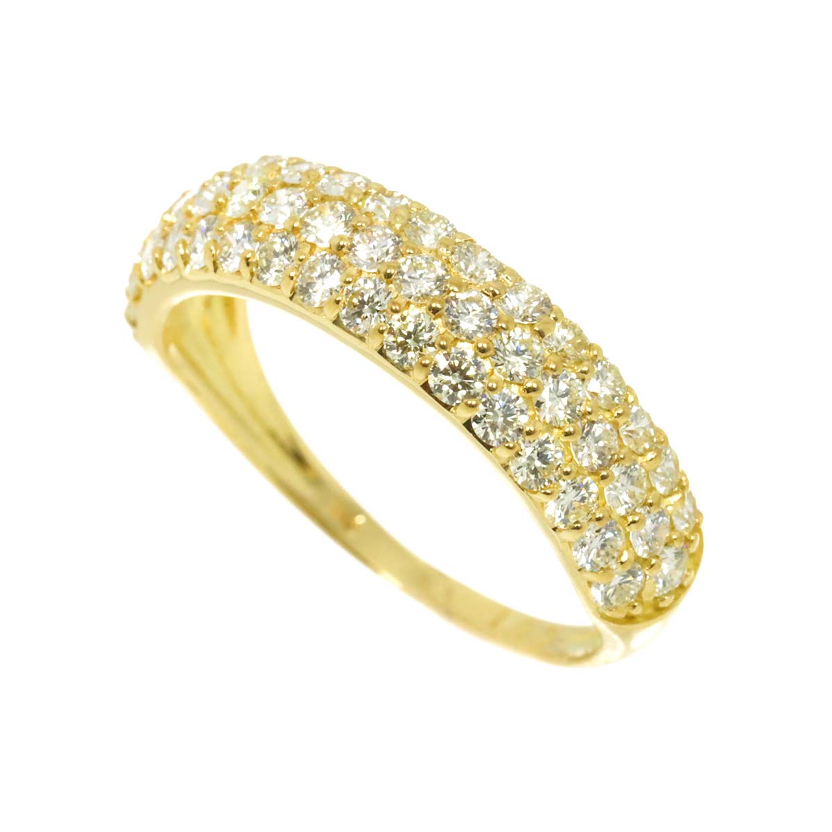 Diamond 1.00ct Ring 18K YG Yellow Gold 750 Size6(US)