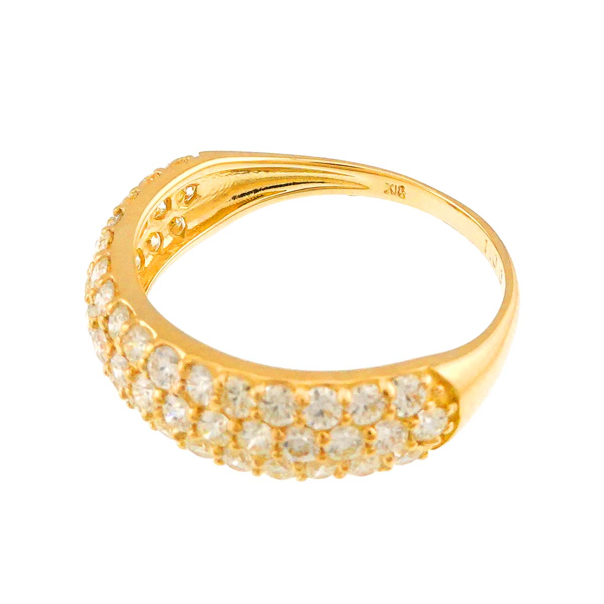 Diamond 1.00ct Ring 18K YG Yellow Gold 750 Size6(US)