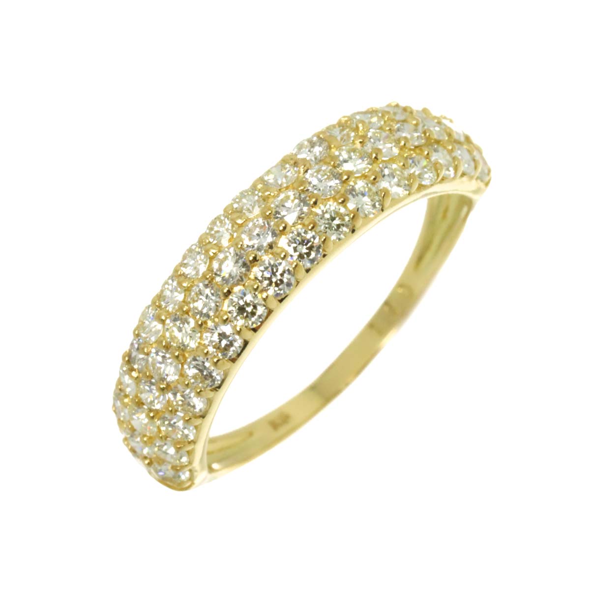 Diamond 1.00ct Ring 18K YG Yellow Gold 750 Size6(US)