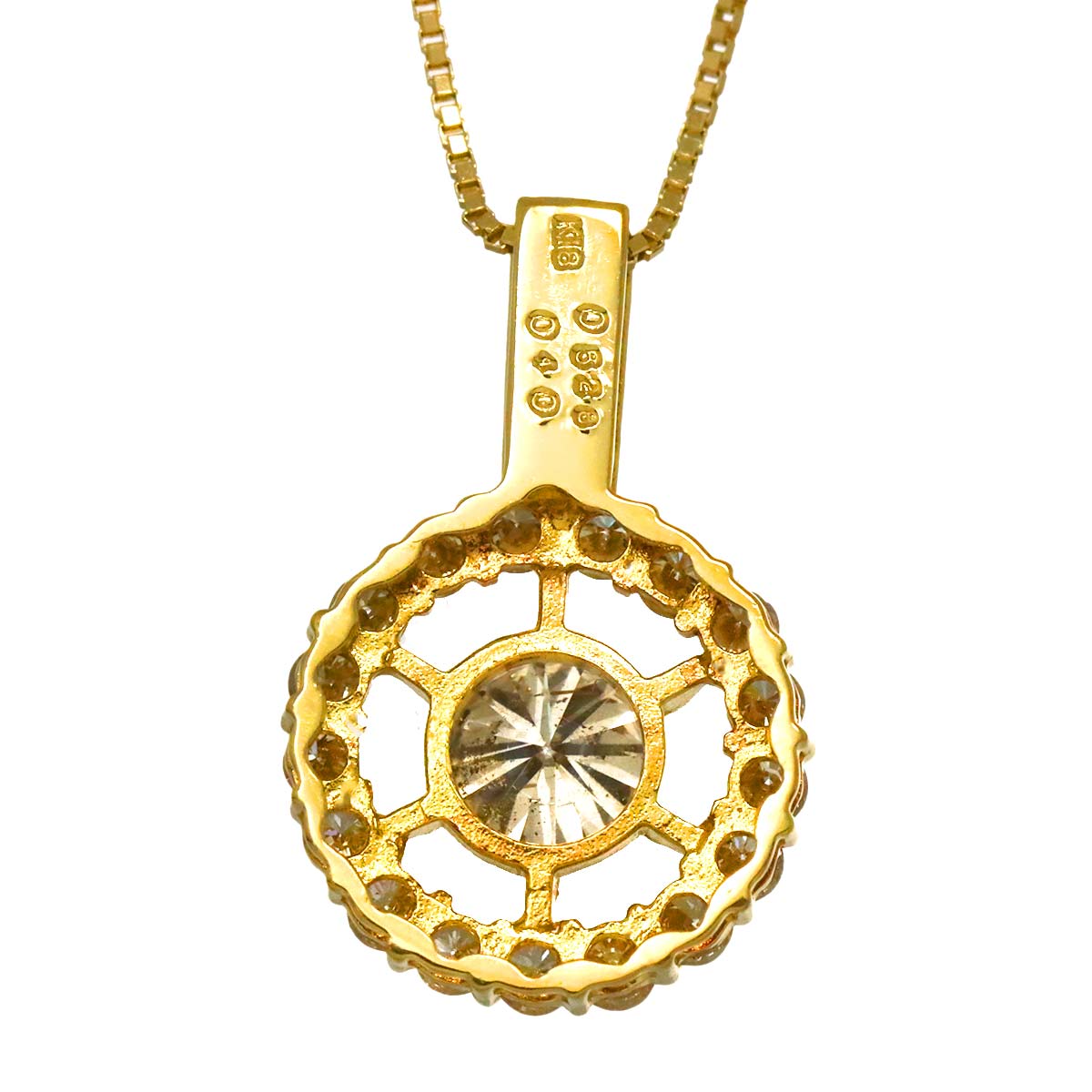 Diamond 0.628ct/0.40ct Necklace 18K YG Yellow Gold 750