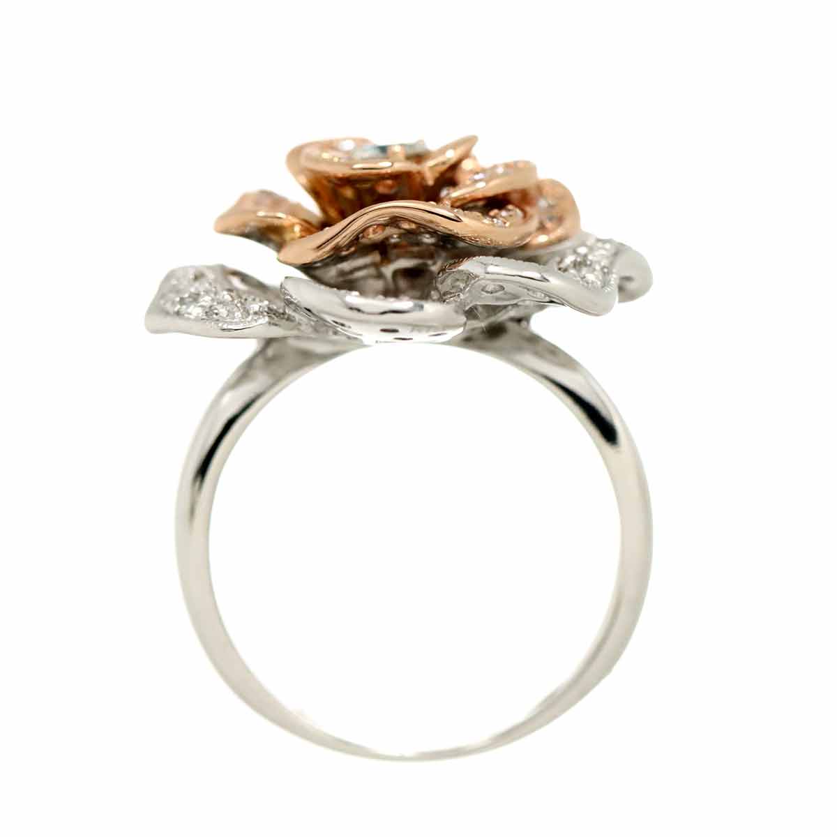 Diamond 1.00ct Ring 18K K18 WG PG White Pink Gold size5.5-5.75(US)