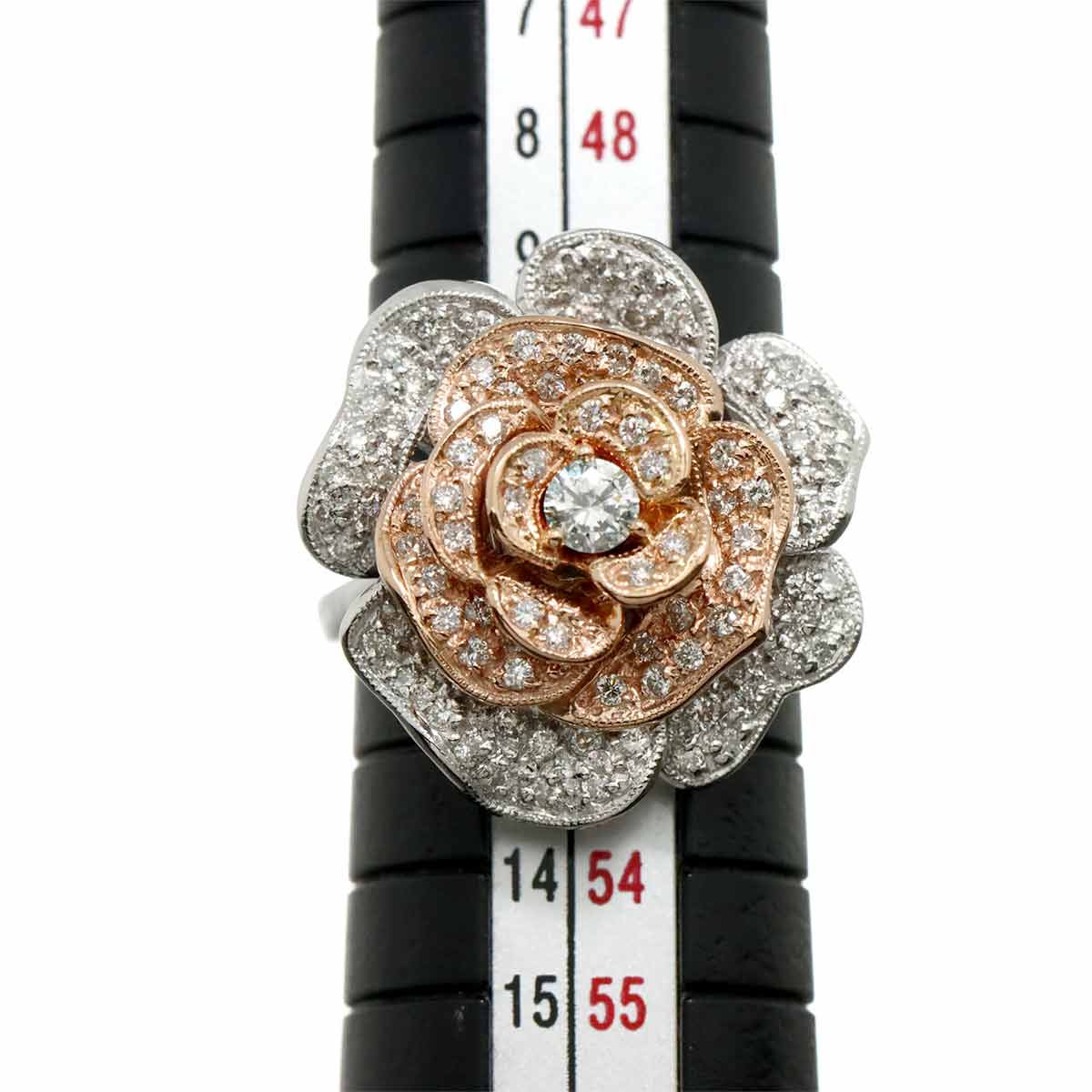 Diamond 1.00ct Ring 18K K18 WG PG White Pink Gold size5.5-5.75(US)