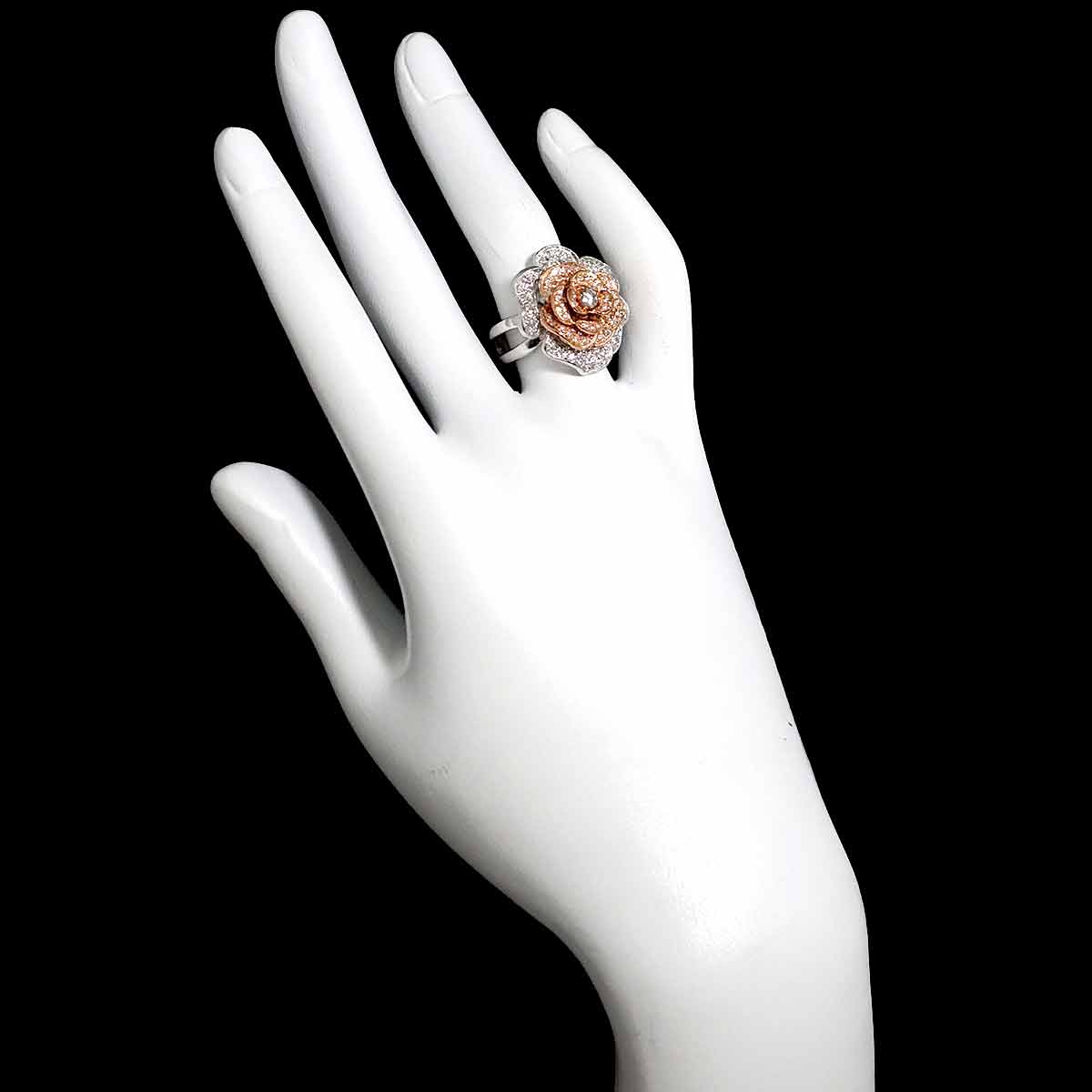 Diamond 1.00ct Ring 18K K18 WG PG White Pink Gold size5.5-5.75(US)