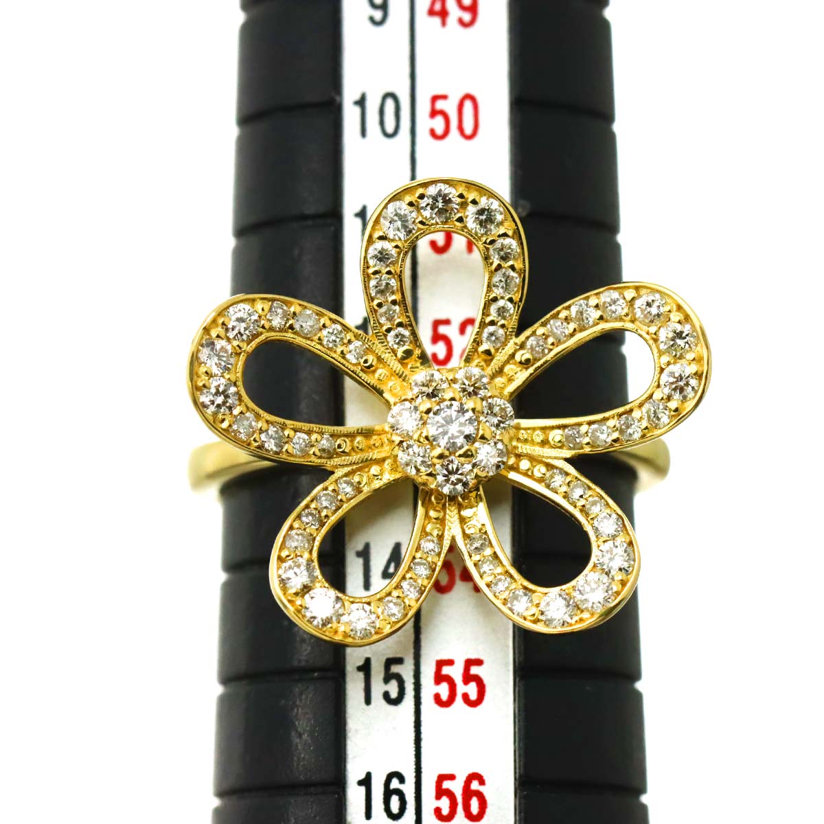 Diamond 0.55ct Ring 18K YG Yellow Gold 750 6.25-6.5(US)