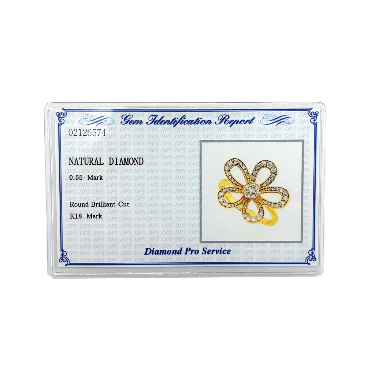 Diamond 0.55ct Ring 18K YG Yellow Gold 750 6.25-6.5(US)