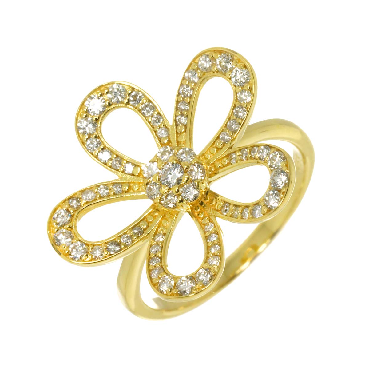 Diamond 0.55ct Ring 18K YG Yellow Gold 750 6.25-6.5(US)