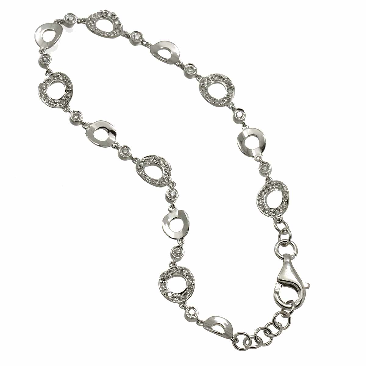 Diamond 0.50ct Bracelet 18K K18 WG White Gold 750