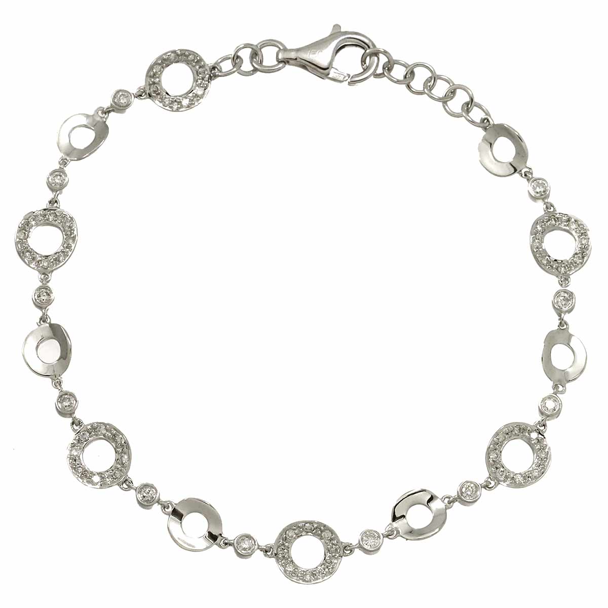 Diamond 0.50ct Bracelet 18K K18 WG White Gold 750