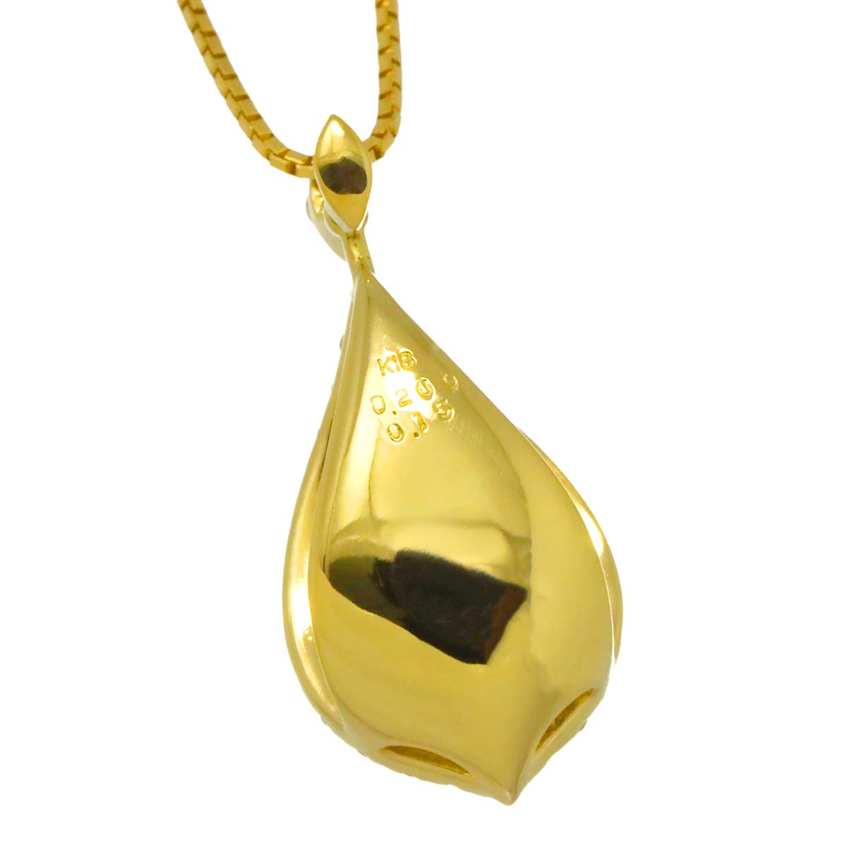 Diamond 0.209ct/0.15ct Necklace 18K YG Yellow Gold 750