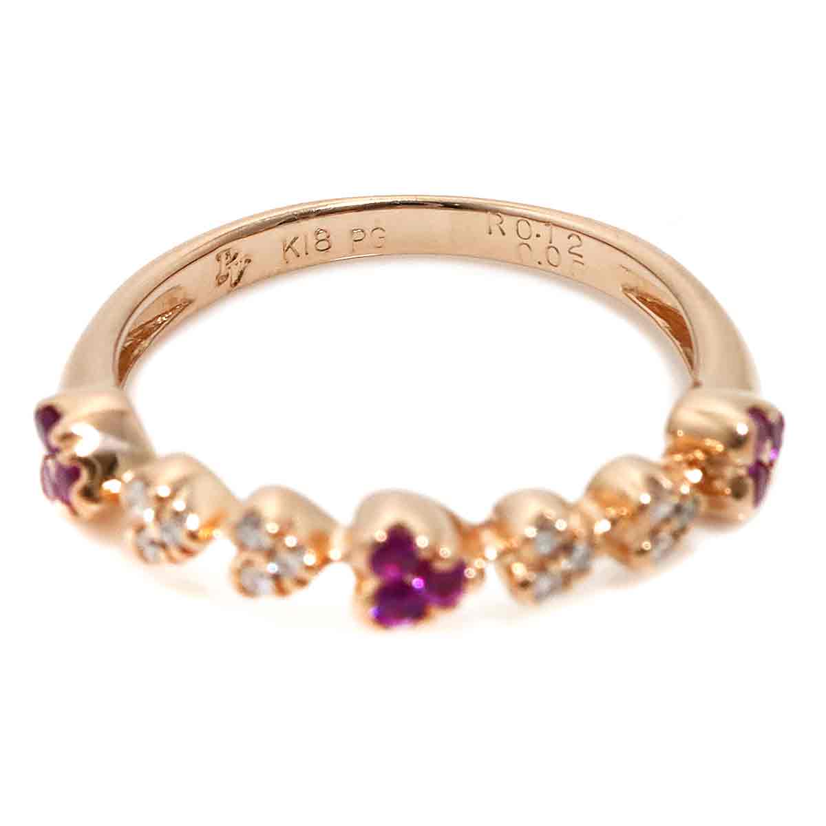 0.12ct Diamond 0.05ct Ring 18K PG Size4(US)