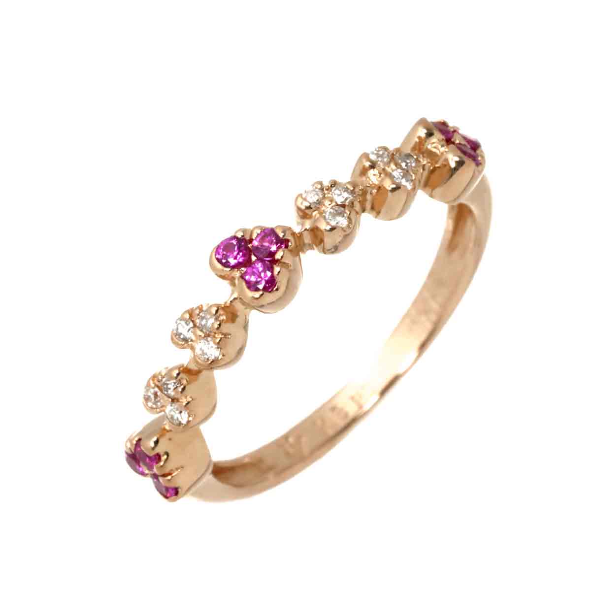 0.12ct Diamond 0.05ct Ring 18K PG Size4(US)