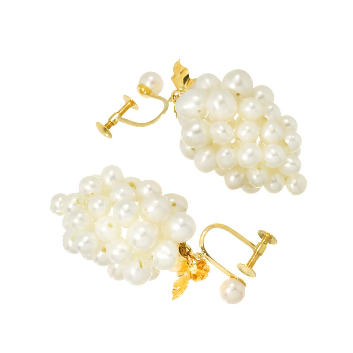Freshwater Pearl Earrings Clip on 18K YG 750