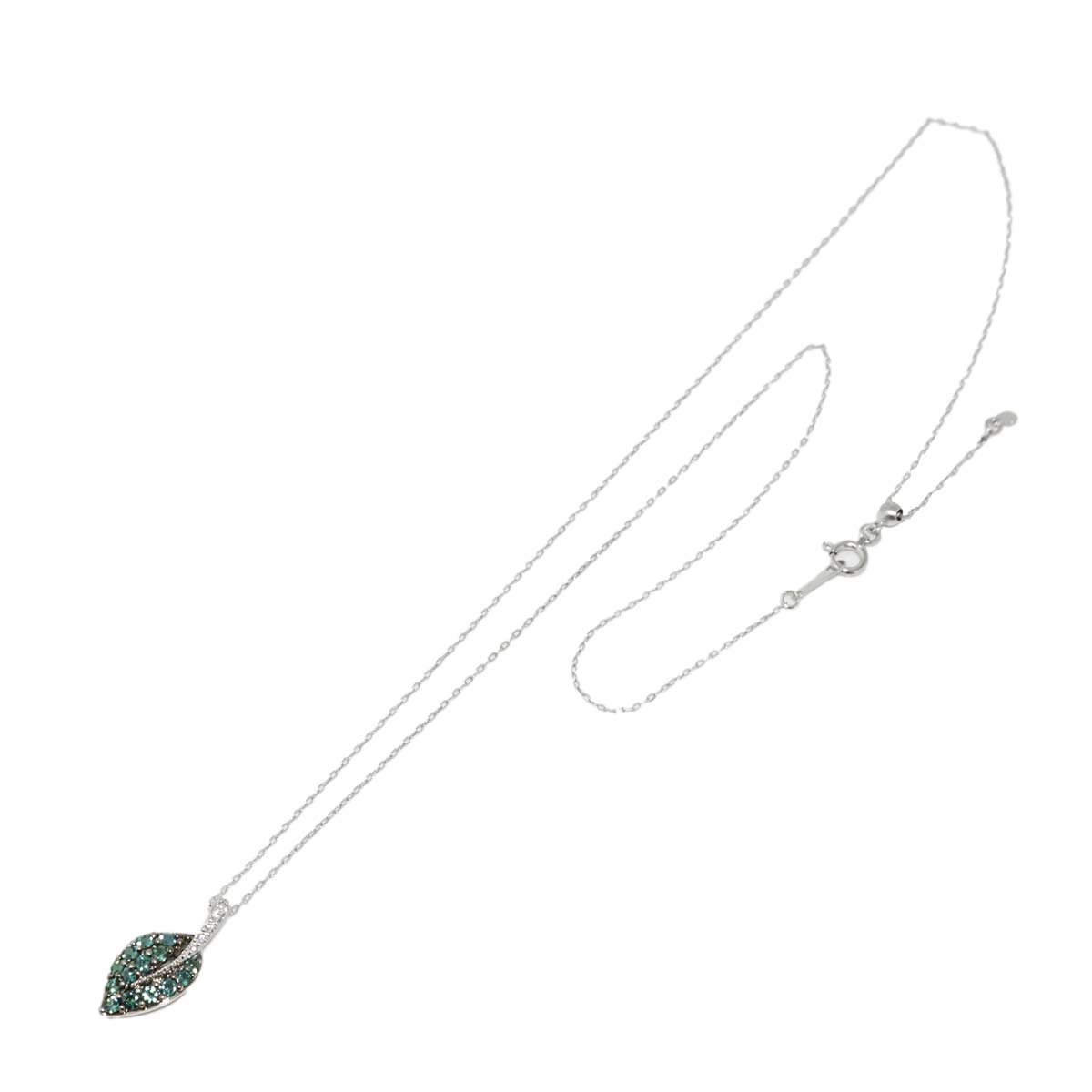 Alexandrite 0.41ct Diamond 0.05ct Necklace K18 18K WG 750