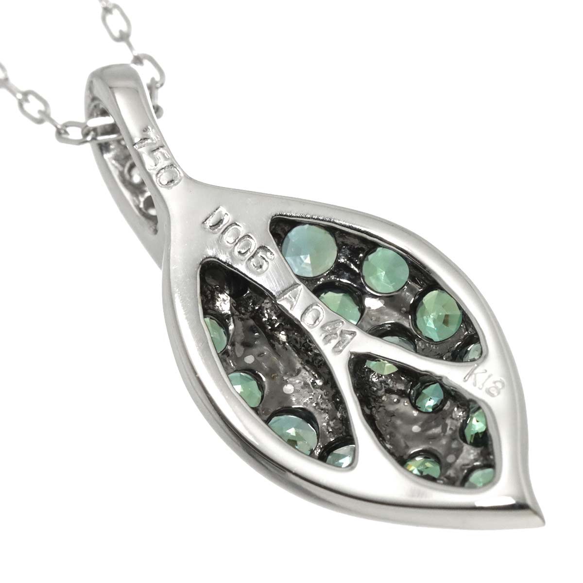 Alexandrite 0.41ct Diamond 0.05ct Necklace K18 18K WG 750