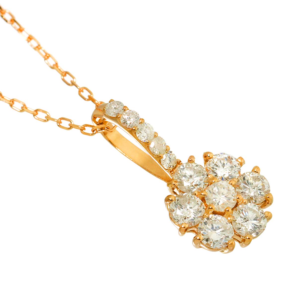 Diamond 1.00ct Necklace 18K Pink Gold 750
