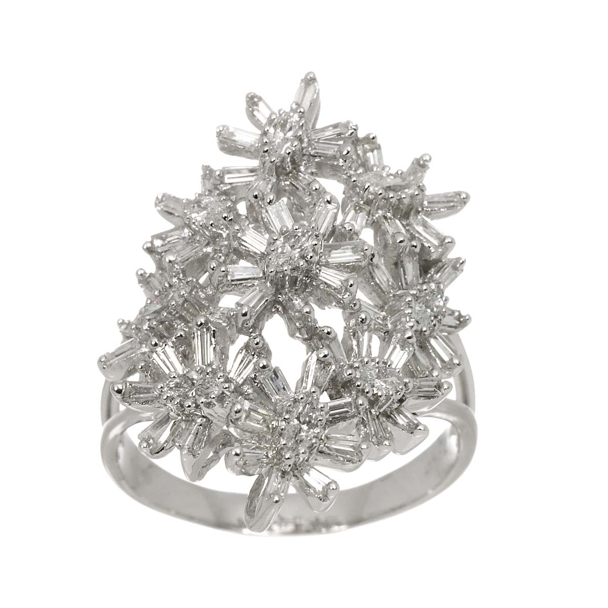 Diamond 1.72ct Ring 18K K18 WG White Gold size8.25(US)