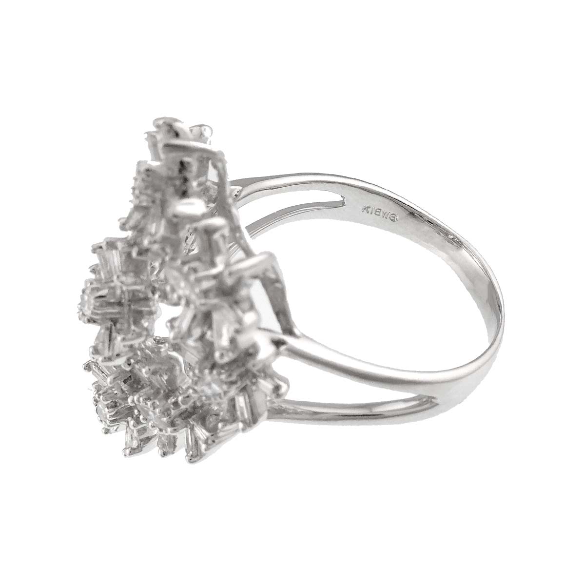 Diamond 1.72ct Ring 18K K18 WG White Gold size8.25(US)