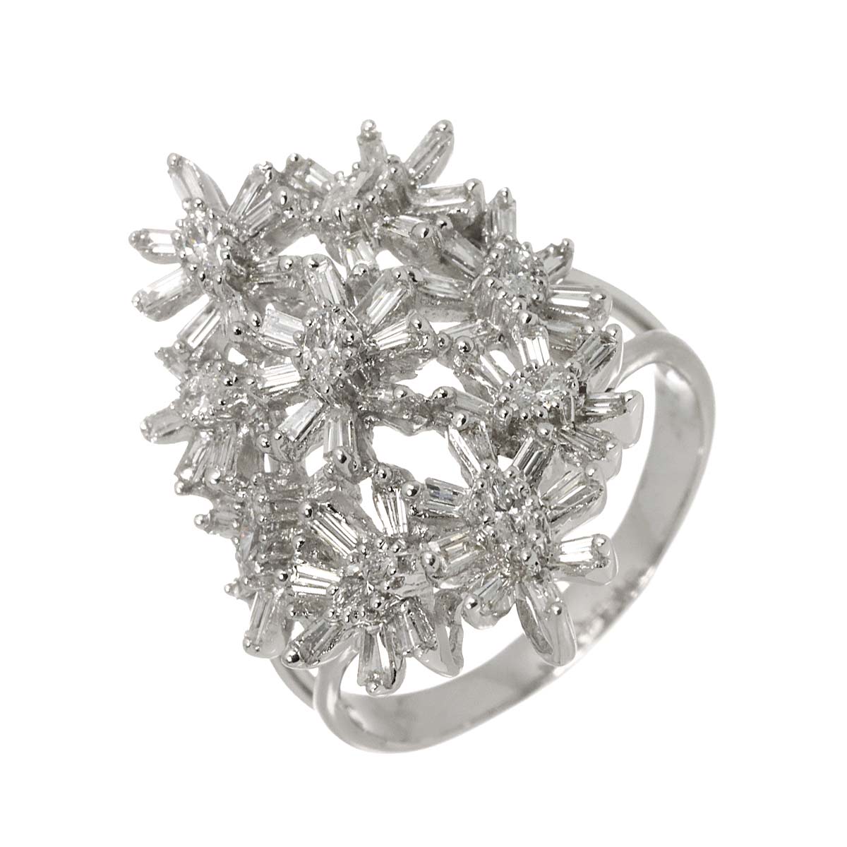 Diamond 1.72ct Ring 18K K18 WG White Gold size8.25(US)