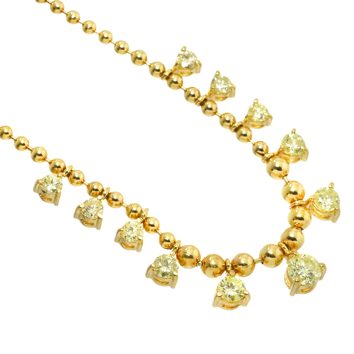Diamond 1.50ct Necklace 18K YG Yellow Gold 750