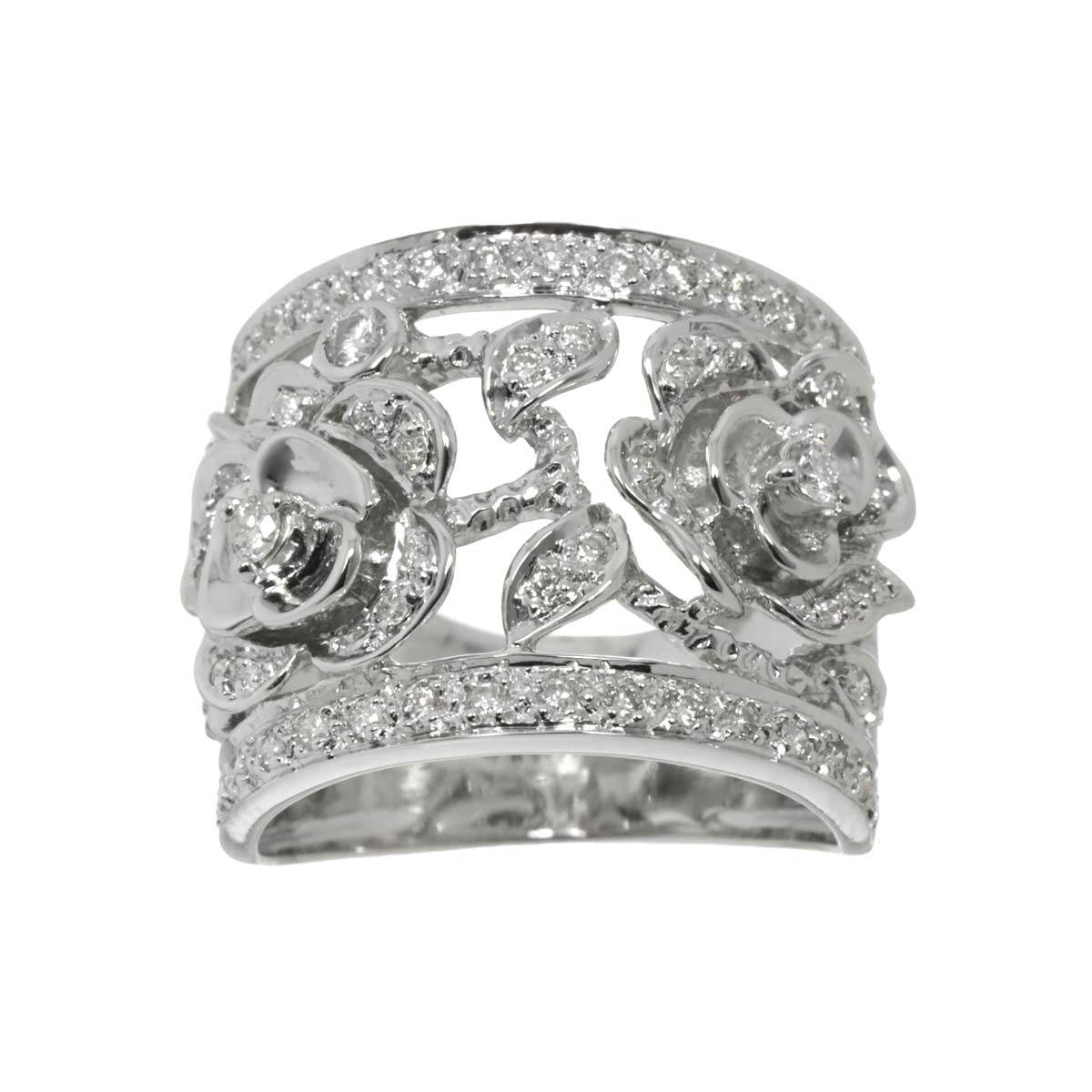 Diamond 0.50ct Ring 18K K18 WG White Gold size5.5-5.75(US)