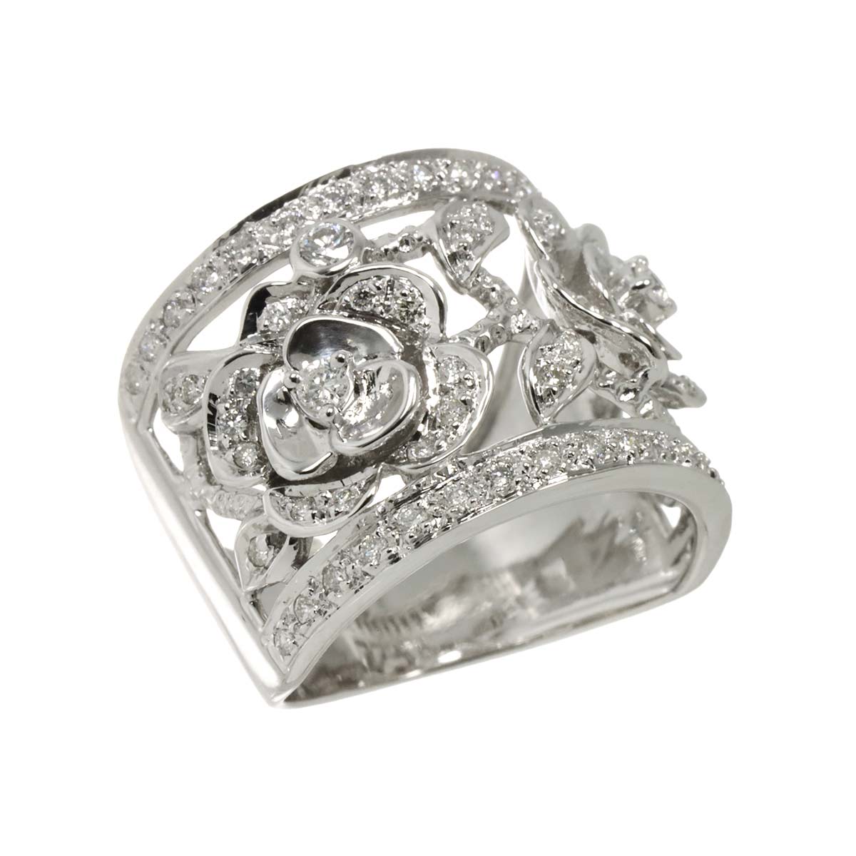 Diamond 0.50ct Ring 18K K18 WG White Gold size5.5-5.75(US)