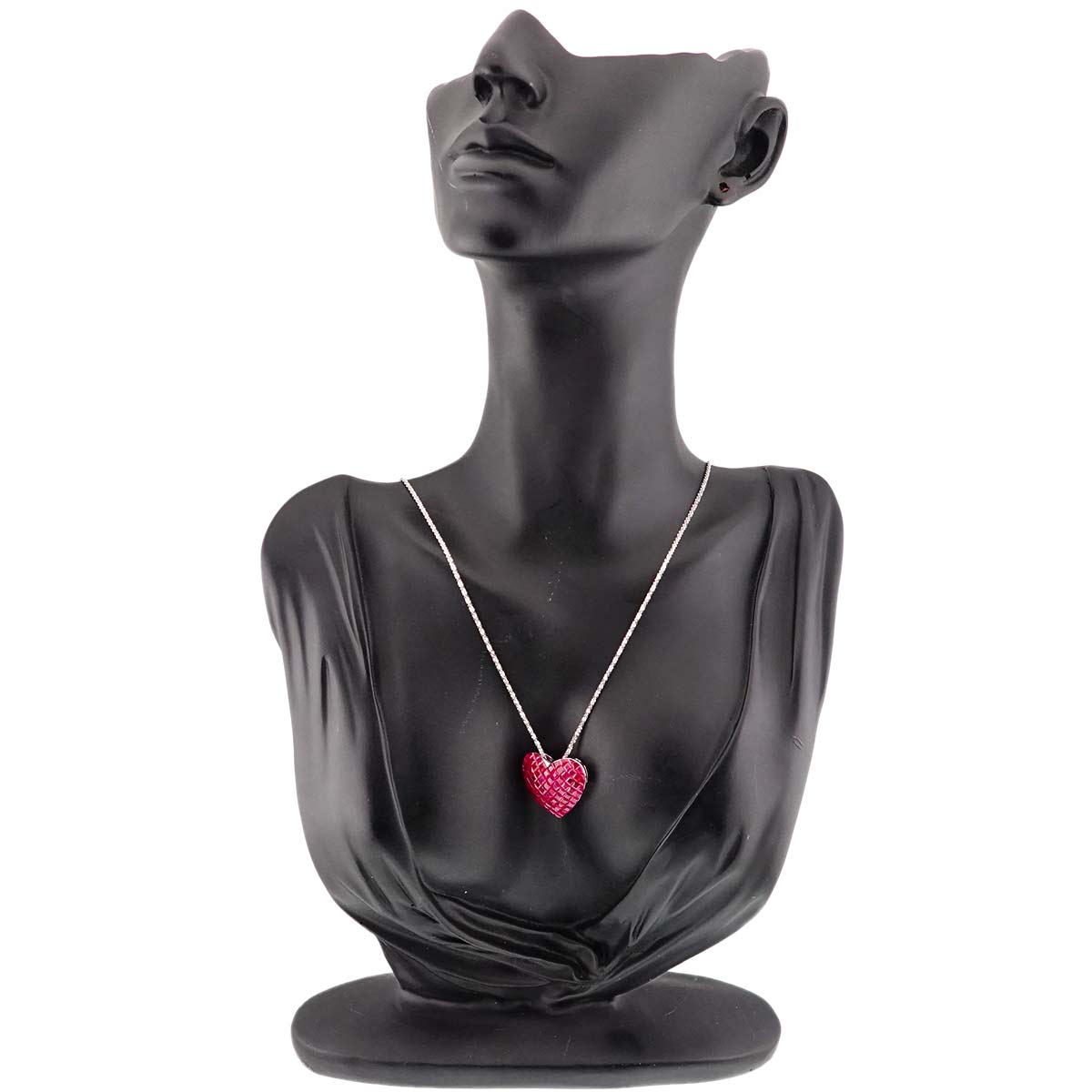 Ruby 8.00ct Necklace 18K WG White Gold 750