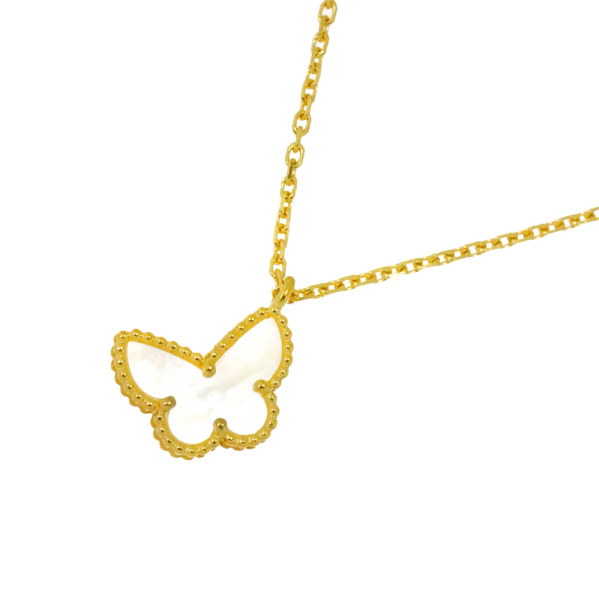 Sweet Alhambra Papillon Mother of Pearl MOP Necklace 18K YG 750