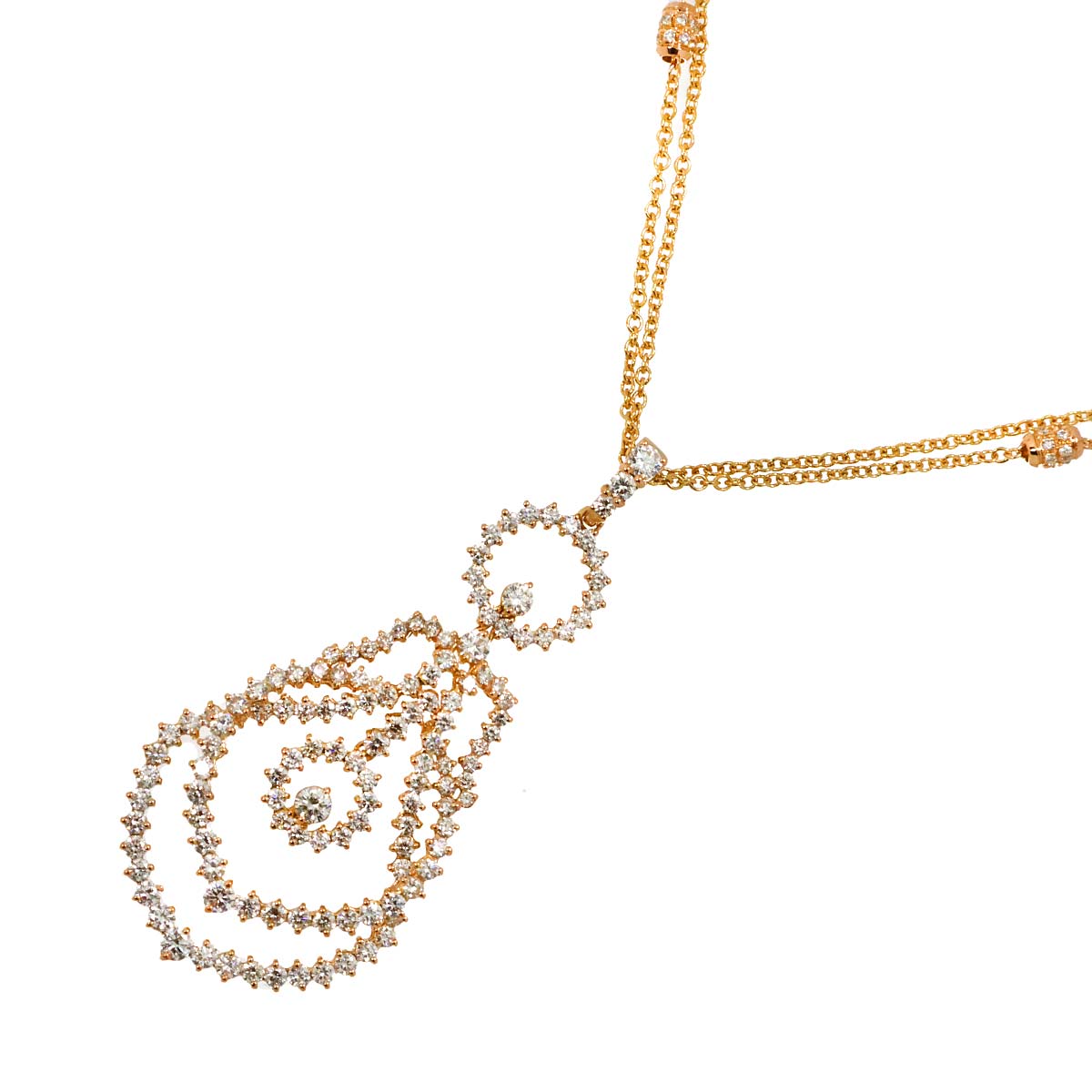 Diamond 4.65/0.22ct Necklace 18K Pink Gold 750