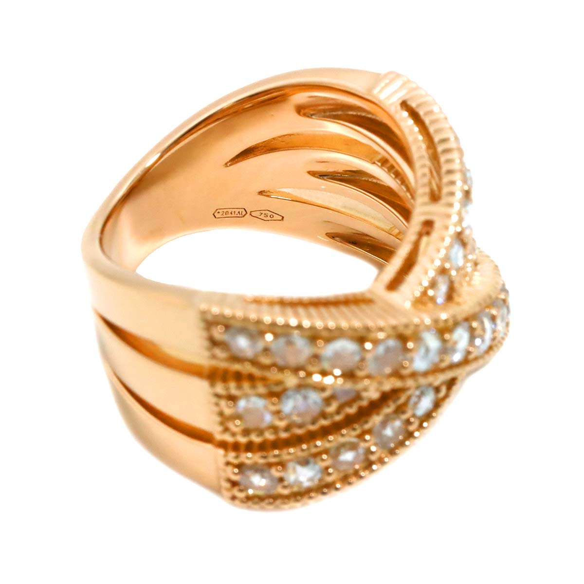 Diamond Ring 18K PG 750 6.25-6.5(US)