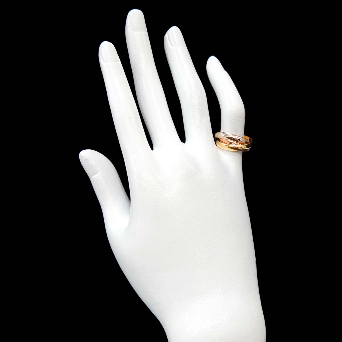 Trinity Diamond 3P MM Ring 18K YG WG PG 750 Size48 4.5(US)