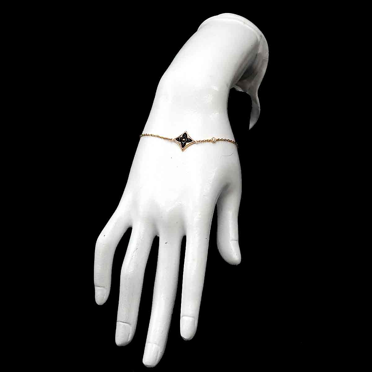 Star Blossom Onyx Diamond Bracelet 18K YG 750