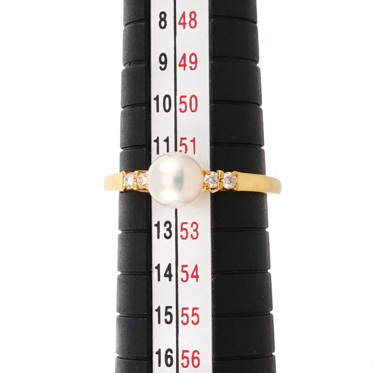 MIKIMOTO Akoya Pearl 5.9mm Diamond Ring 18K YG 750 size6(US)