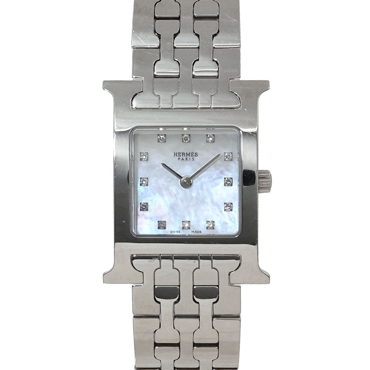 H Watch HH1 210 White Shell Dial 12P Diamond Quartz