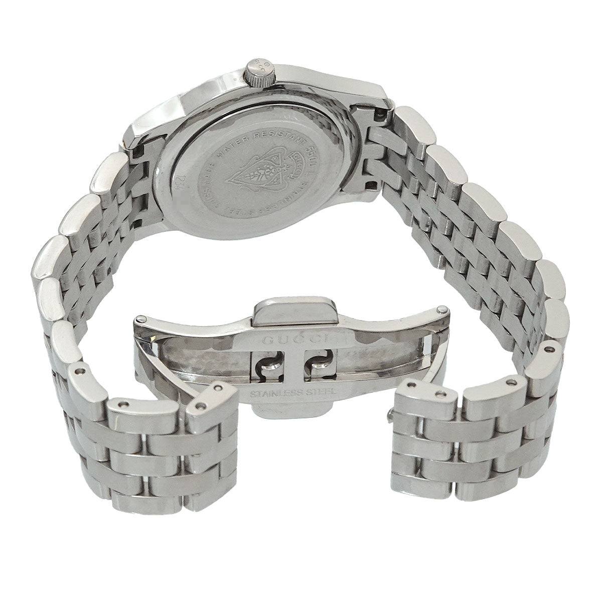 5500L 11P Diamond Quartz White Shell Dial Watch