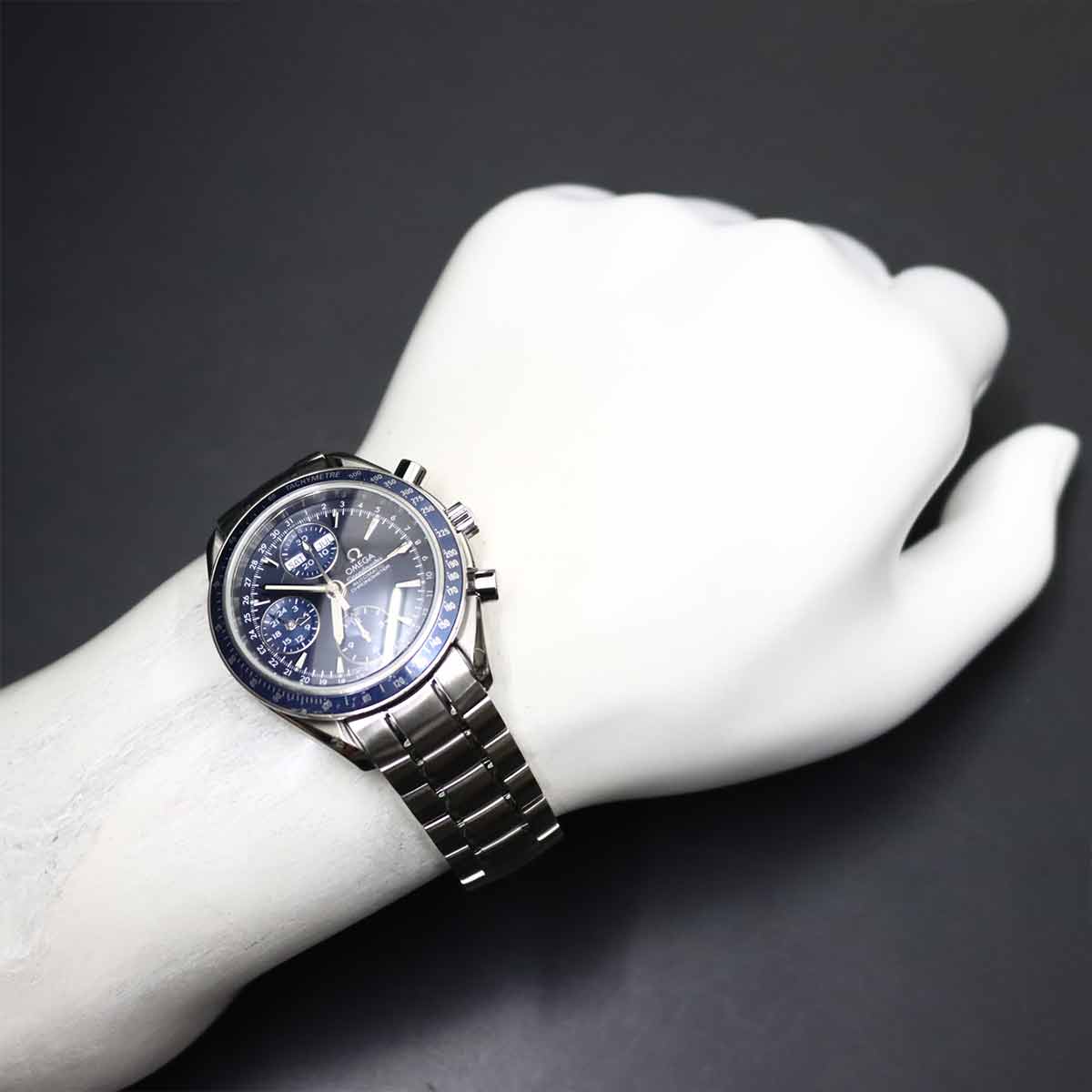 Speedmaster Triple Calendar 3222.80 Automatic Blue Dial Mens