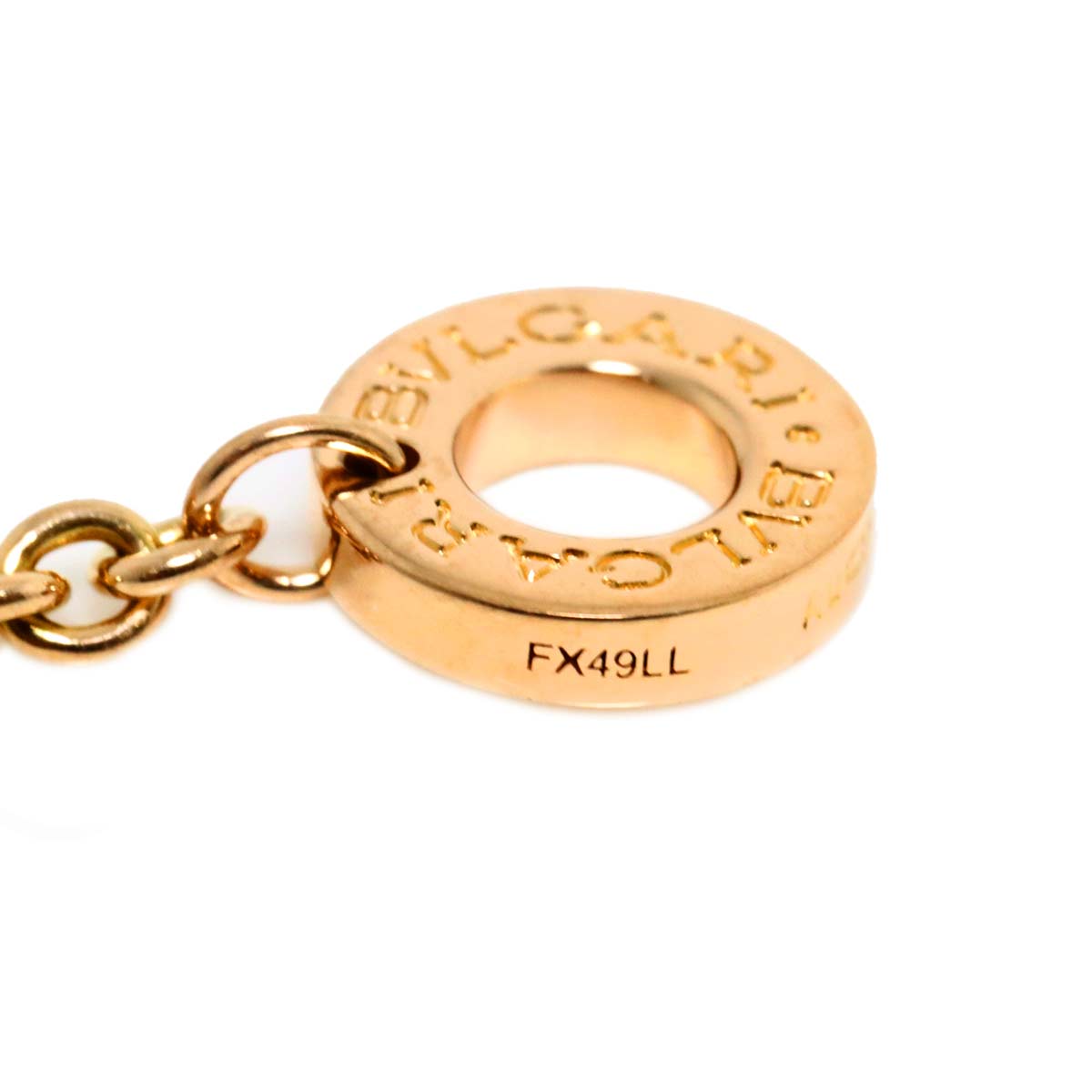 BVLGARIBVLGARI Pave Diamond Onyx Necklace 18K Pink Gold 750