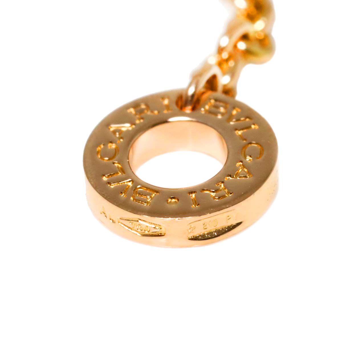 BVLGARIBVLGARI Pave Diamond Onyx Necklace 18K Pink Gold 750