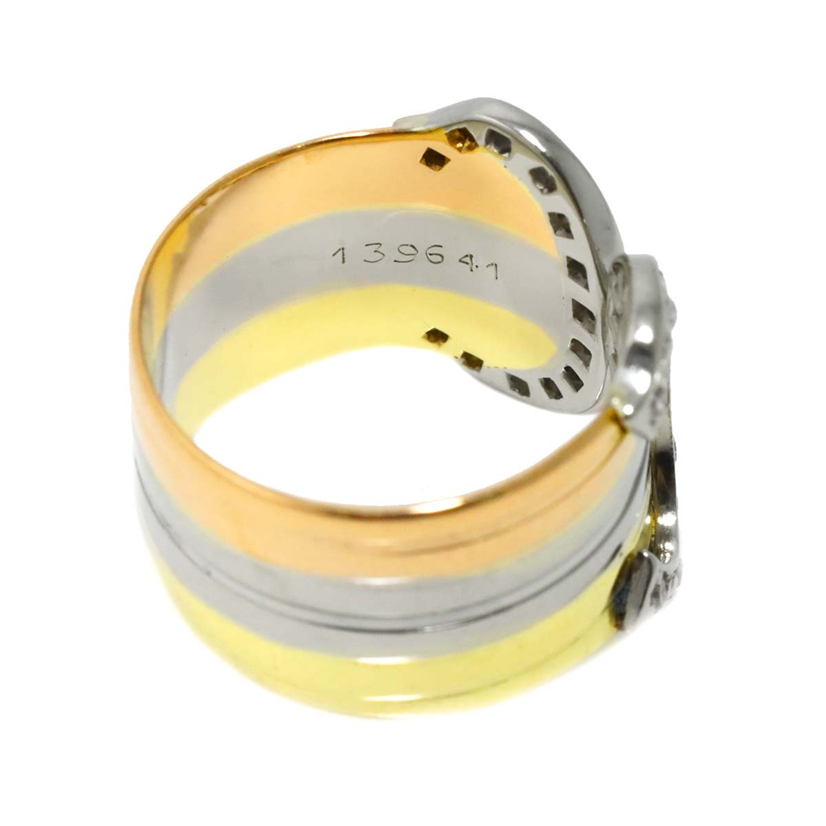 2C Diamond Ring 18K YG WG PG 750 Size47 3.75(US)