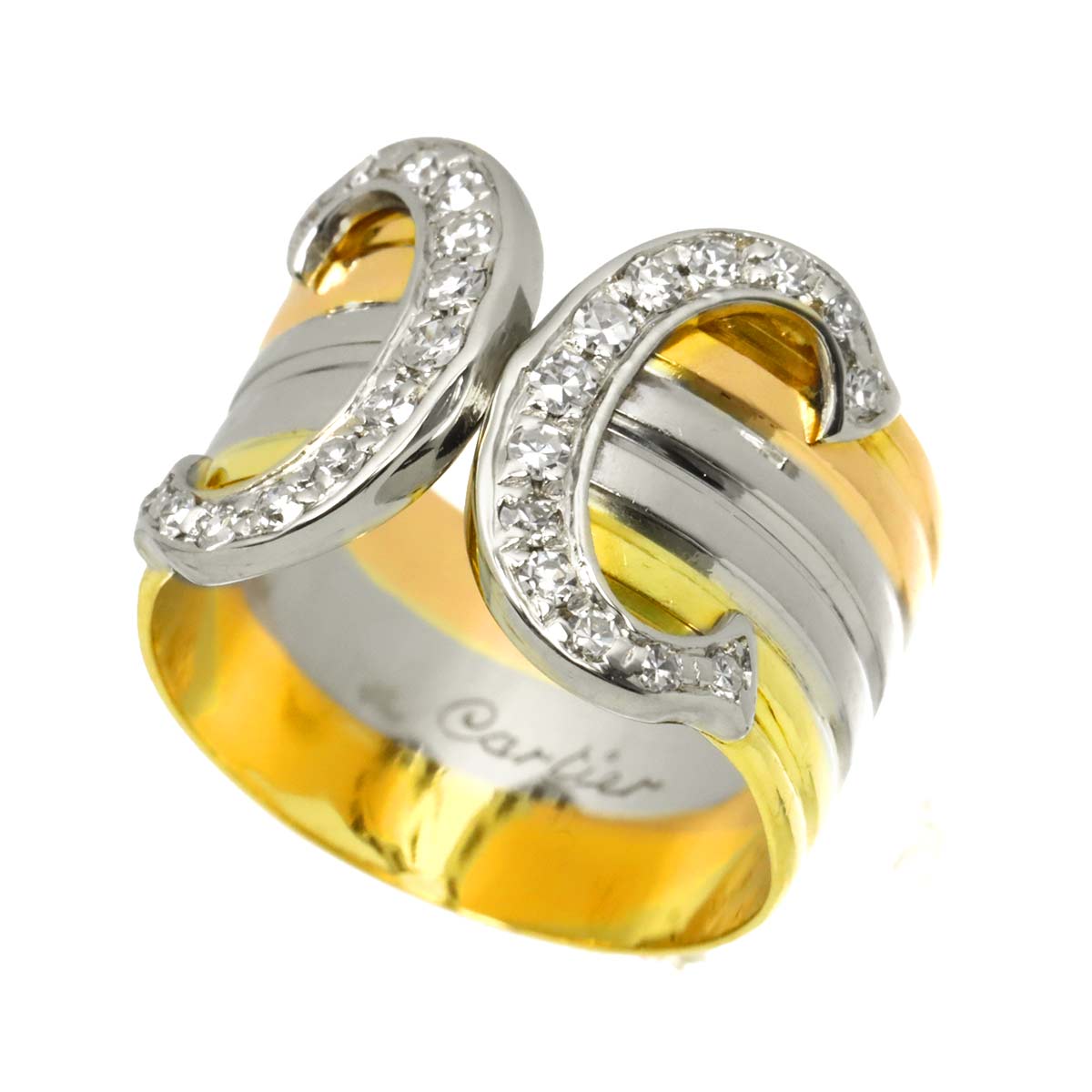 2C Diamond Ring 18K YG WG PG 750 Size47 3.75(US)